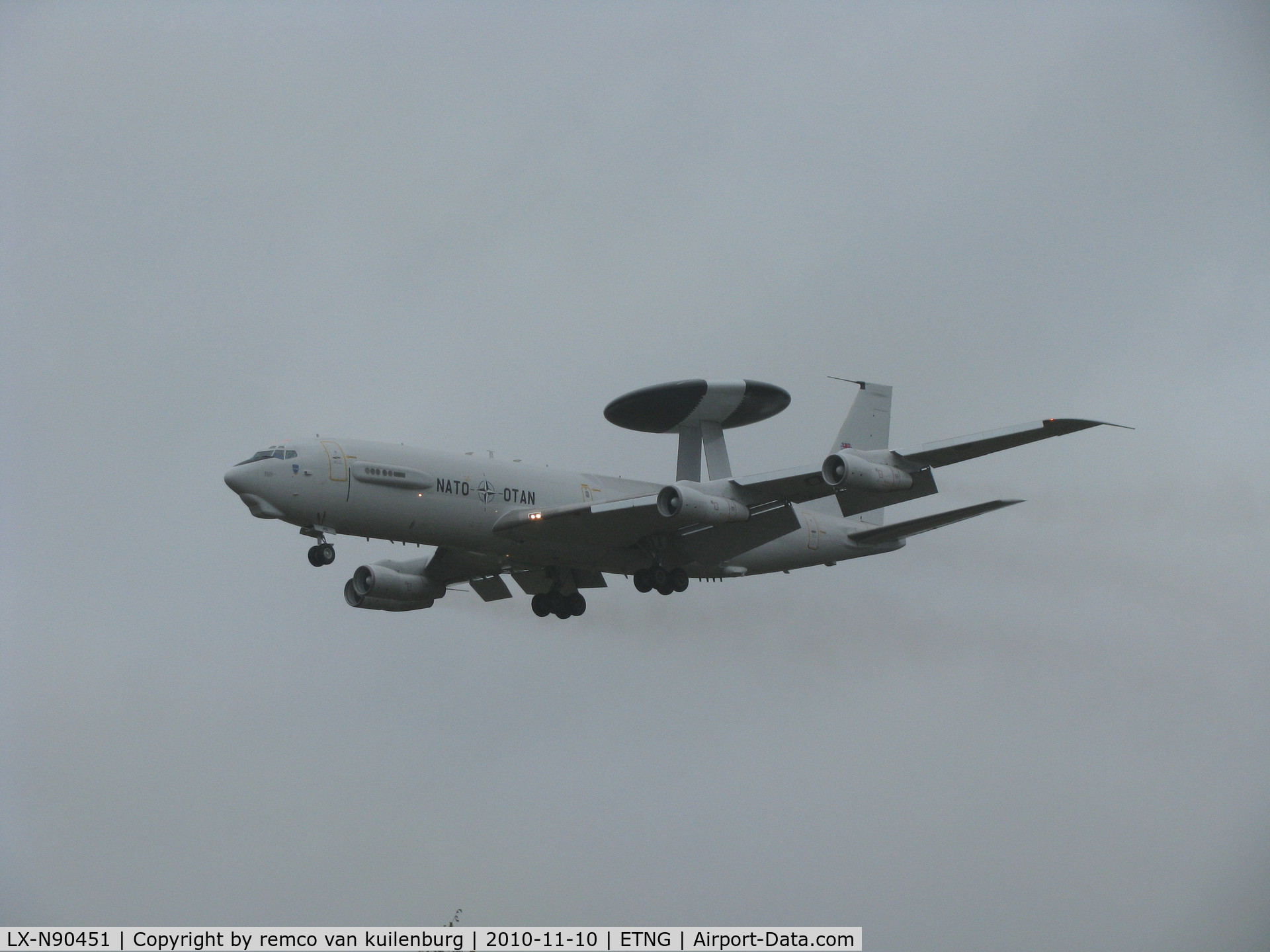 LX-N90451, 1983 Boeing E-3A Sentry C/N 22846, Passed for a touch and go.