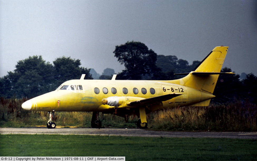 G-8-12, 1969 Handley Page HP137 Jetstream 1 C/N 234, Handley Page Jetstream in Class B civil markings at Kidlington in the Summer of 1971