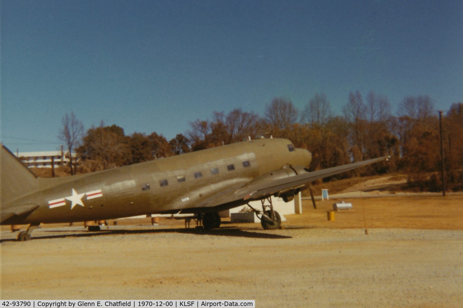 42-93790, 1942 Douglas C-47A-25-DK Skytrain C/N 13741, I shot this with an Instamatic 126 while I was in jump school.  It was later moved from the airfield NE to the National Infantry Museum where it is now located.