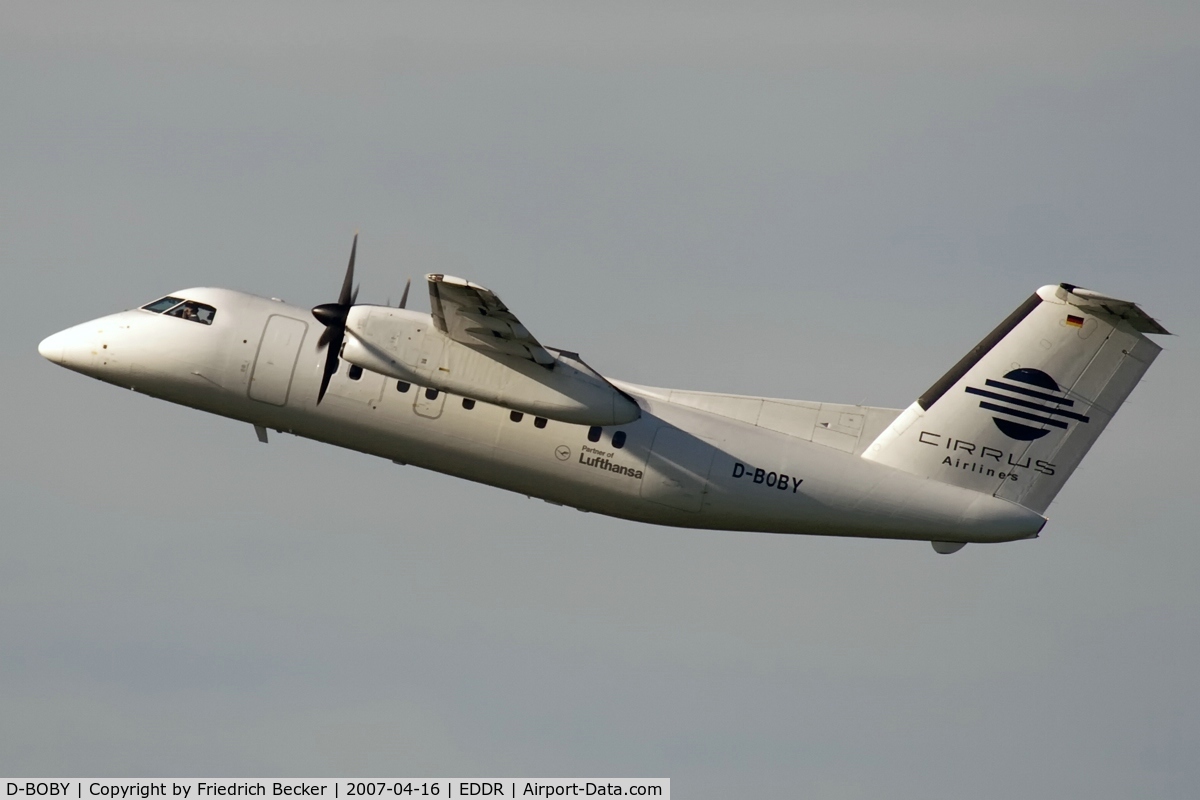 D-BOBY, 1989 De Havilland Canada DHC-8-102 Dash 8 C/N 177, departure via RW24