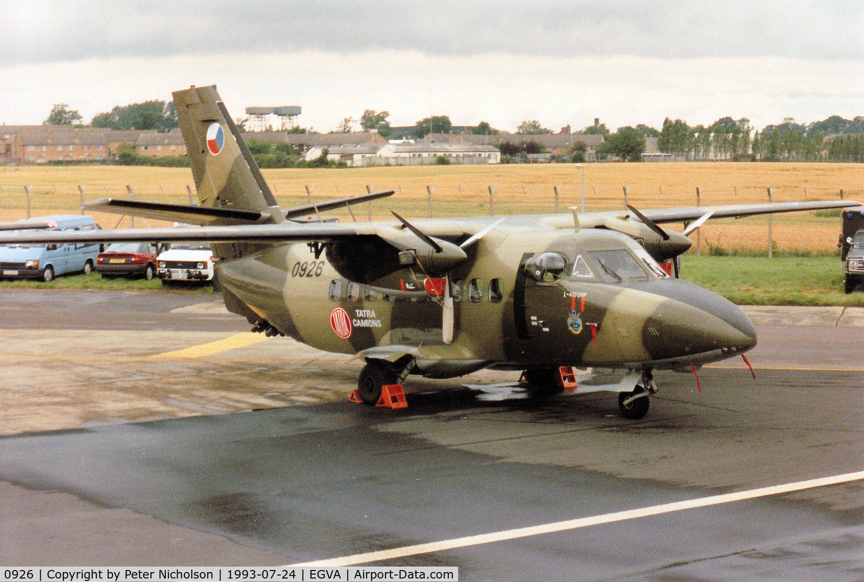 0926, 1982 Let L-410UVP Turbolet C/N 820926, Turbolet of the Czech Air Force's Szobi Kvartet on the flight-line at the 1993 Intnl Air Tattoo at RAF Fairford.