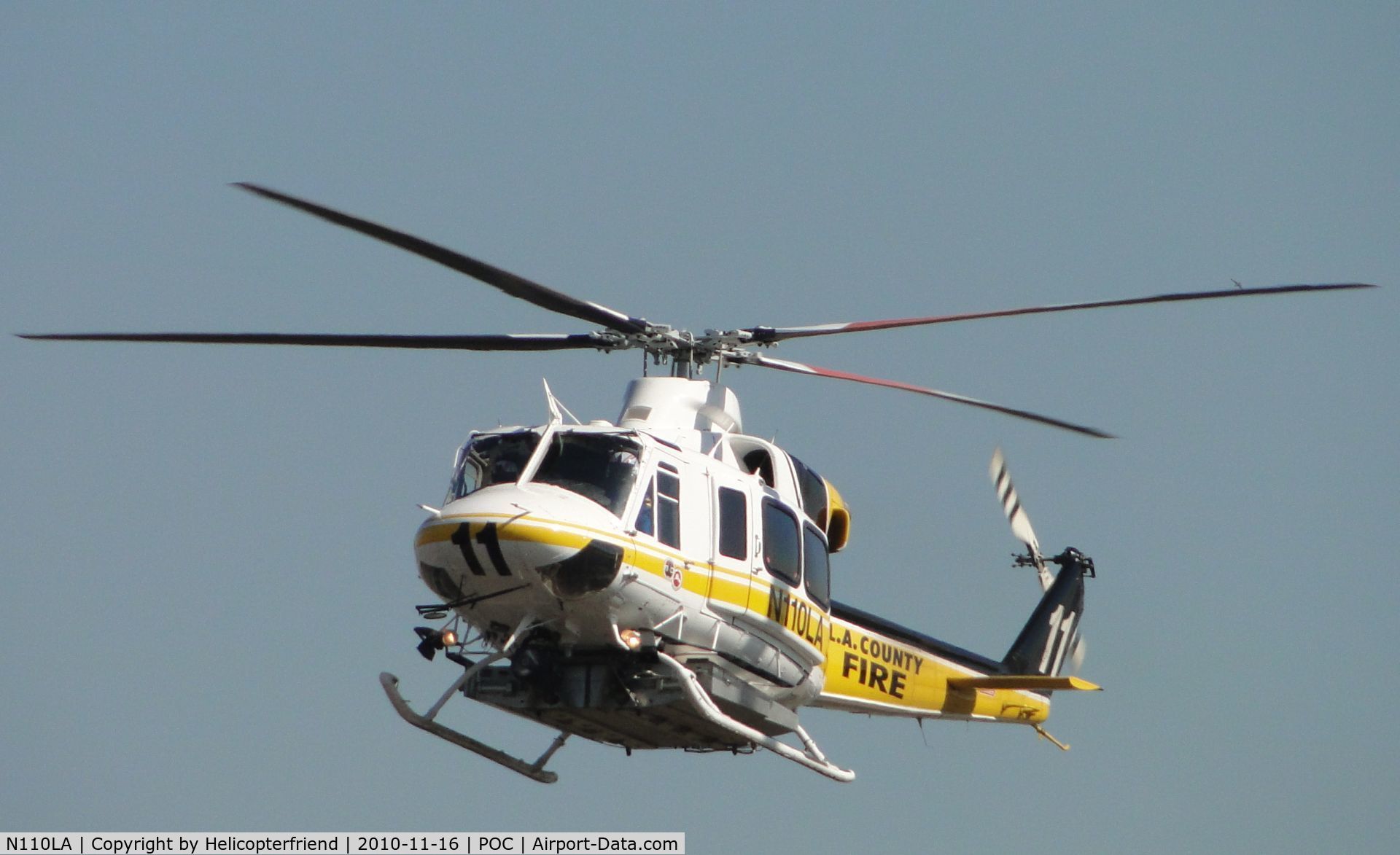 N110LA, 2005 Bell 412EP C/N 36392, On final to helipad