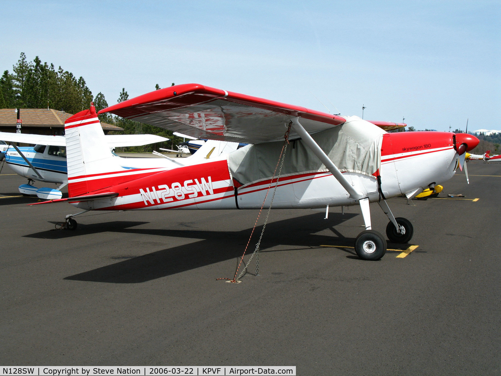 N128SW, 1966 Cessna 180H Skywagon C/N 18051699, 1966 Cessna 180H with cockpit cover @ Placerville, CA