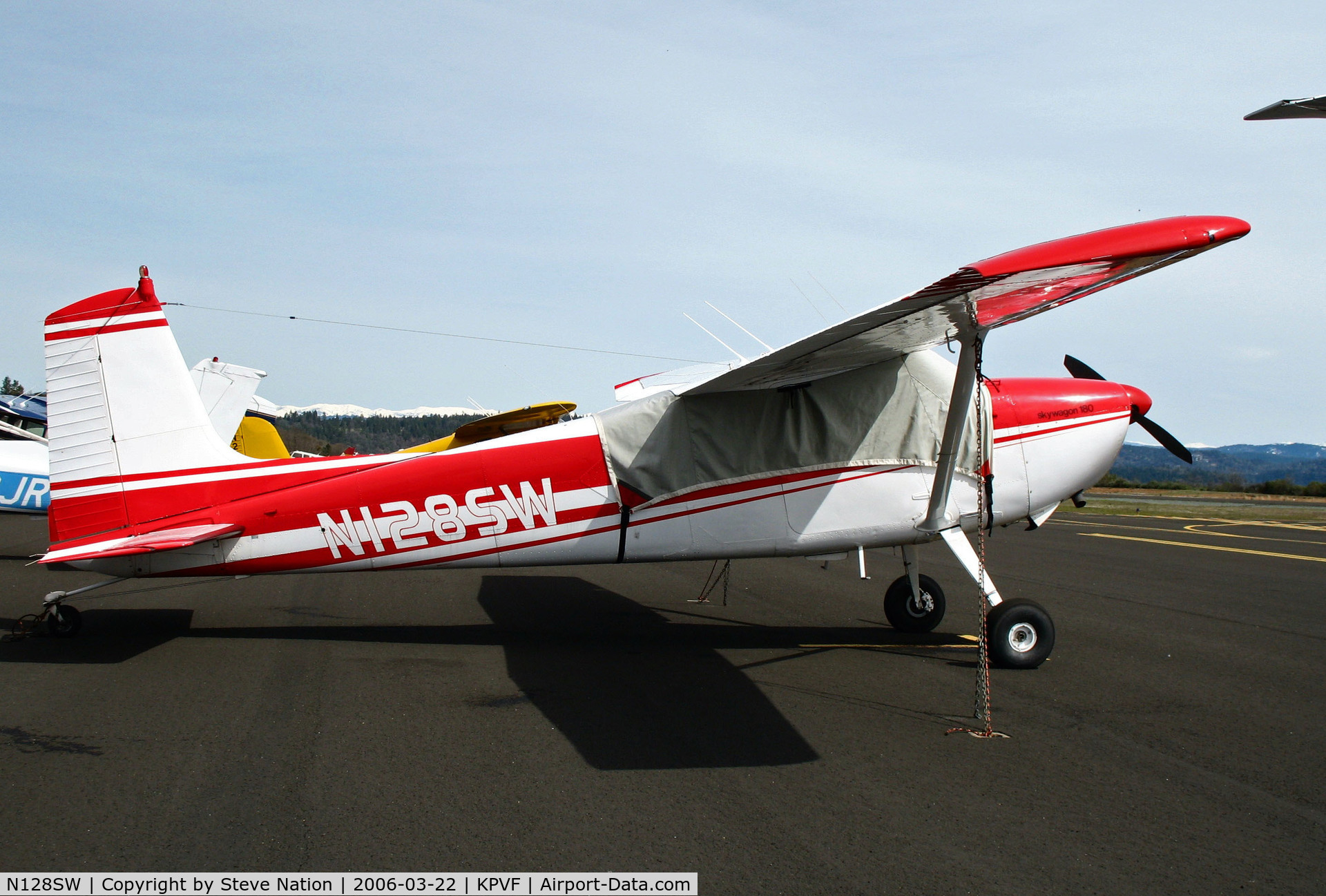 N128SW, 1966 Cessna 180H Skywagon C/N 18051699, 1966 Cessna 180H with cockpit cover @ Placerville, CA