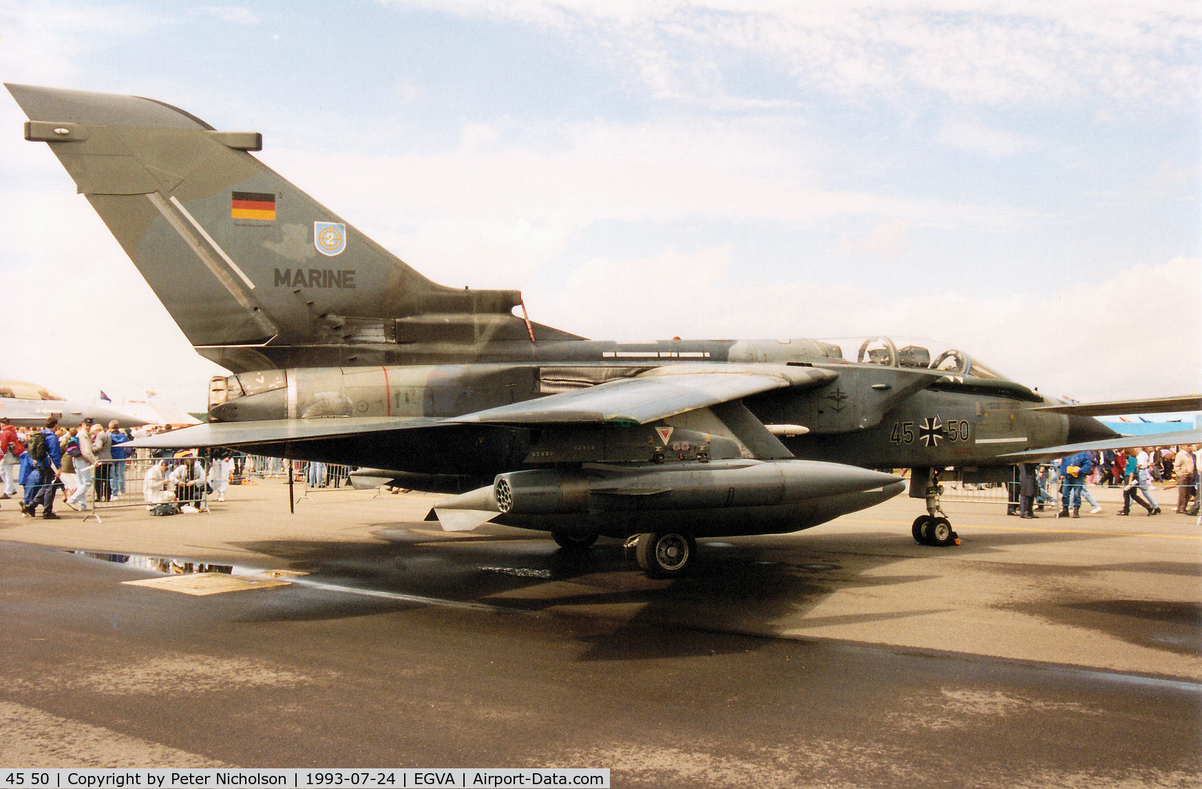 45 50, Panavia Tornado IDS C/N 625/GS198/4250, Tornado IDS, callsign German Navy 4699, of MFG-2 on display at the 1993 Intnl Air Tattoo at RAF Fairford.