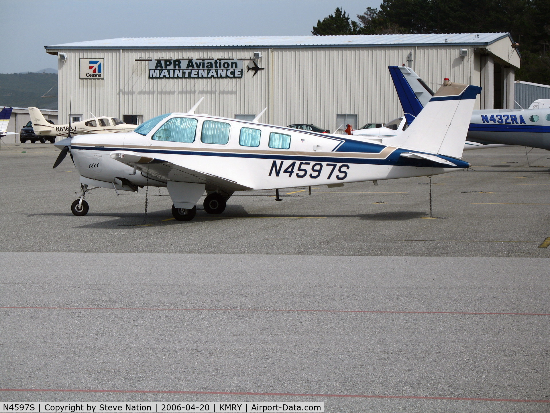 N4597S, 1975 Beech A36 Bonanza 36 C/N E-757, 1975 Beech A36 Bonanza @ Monterey Penisula Airport, CA
