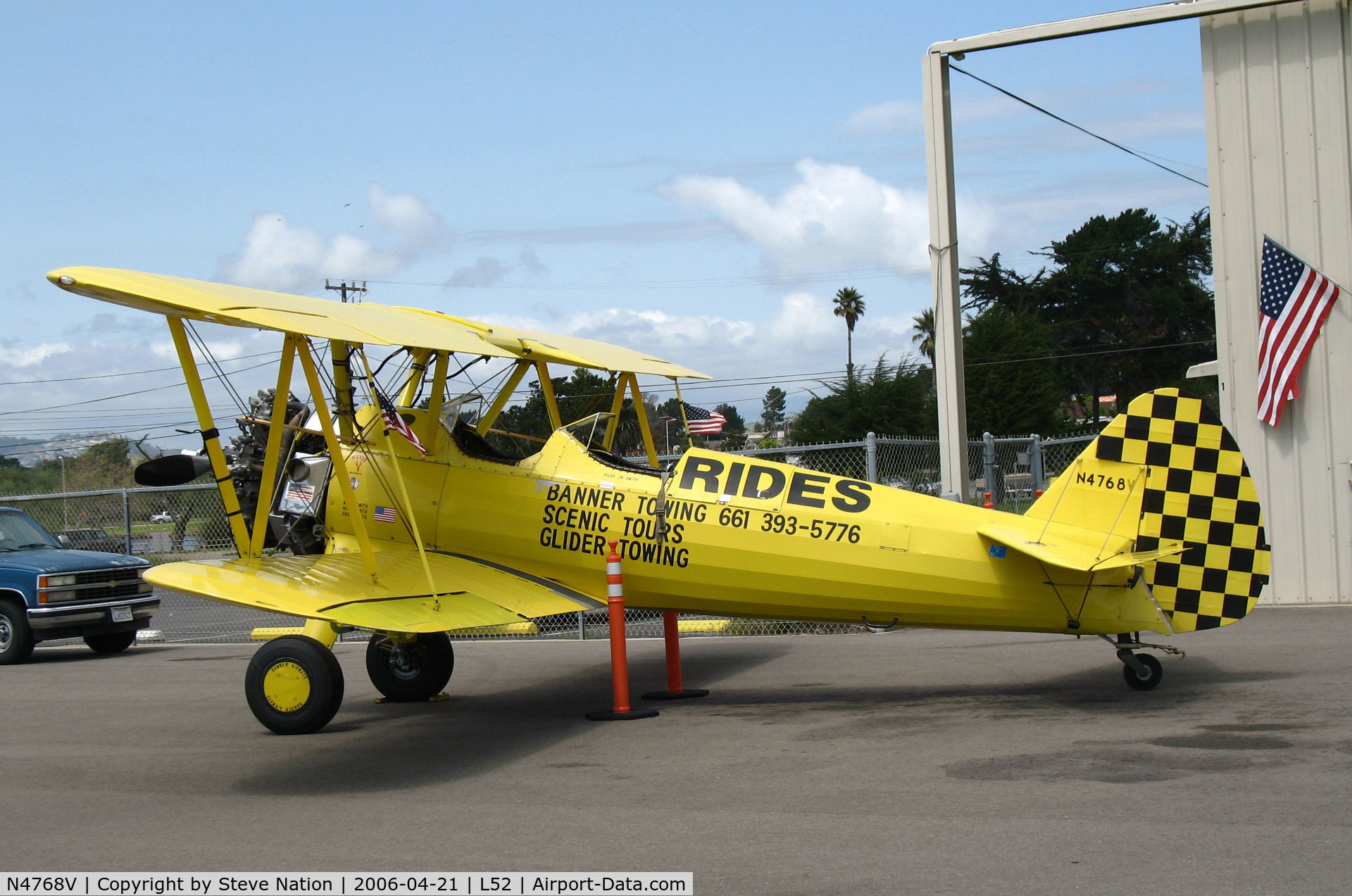 N4768V, Boeing E75 C/N 75-5737, Aircamp Biplane Rides Boeing E75 @ Oceano County Airport, CA