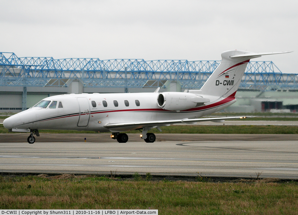 D-CWII, 1998 Cessna 650 Citation VII C/N 650-7090, Taxiing to the General Aviation area...