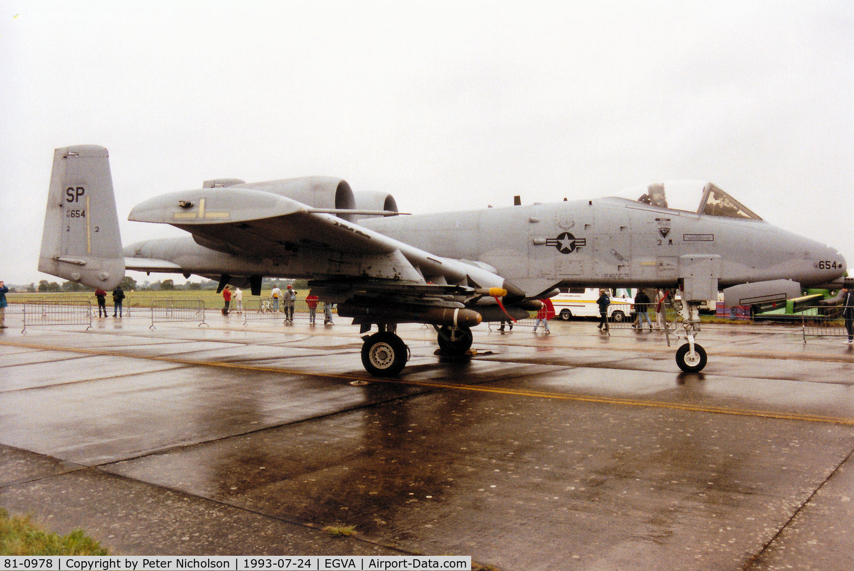 81-0978, 1981 Fairchild Republic A-10A Thunderbolt II C/N A10-0673, Another view of Hawg 01, the 510th Fighter Squadron A-10A Thunderbolt from Spangdahlem on display at the 1993 Intnl Air Tattoo at RAF Fairford.