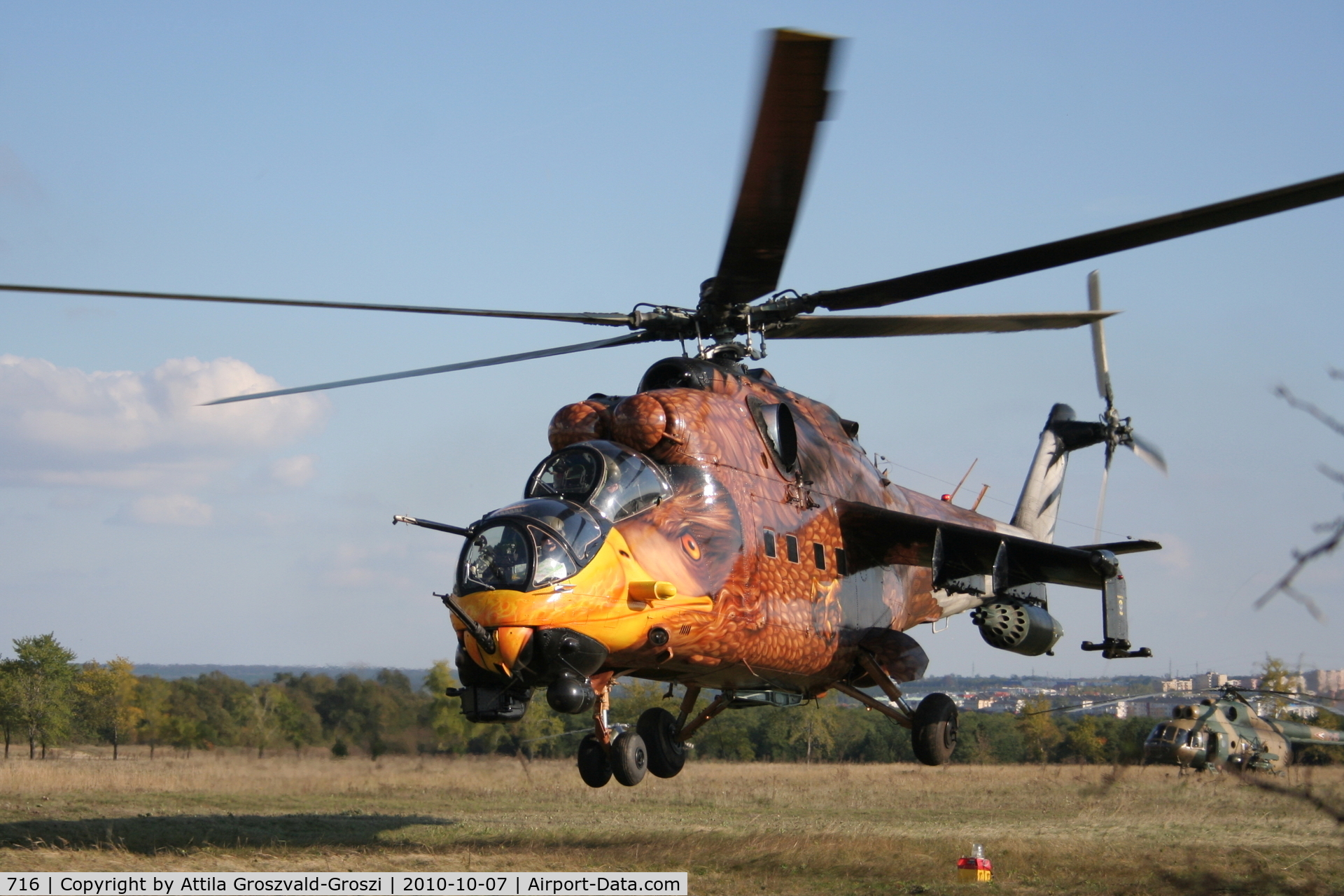 716, Mil Mi-24V Hind E C/N 220716, Veszprém, Jutas-Ujmajor. The Hungarian airforce is his practising base.