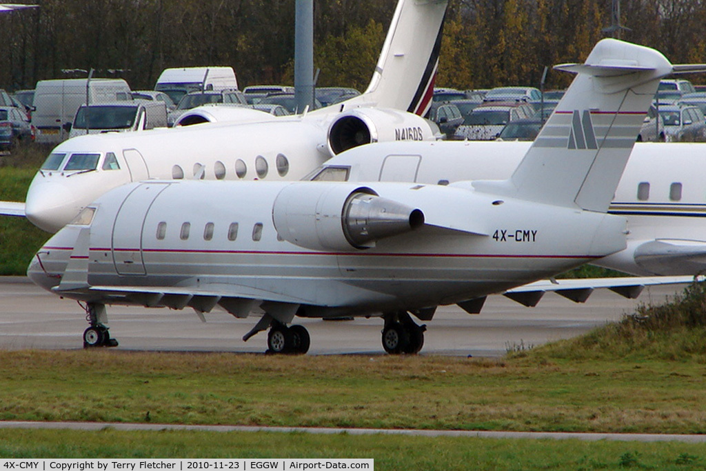 4X-CMY, 1998 Bombardier Challenger 604 (CL-600-2B16) C/N 5388, 1998 Canadair CL-600-2B16 Challenger 604, c/n: 5388 at Luton