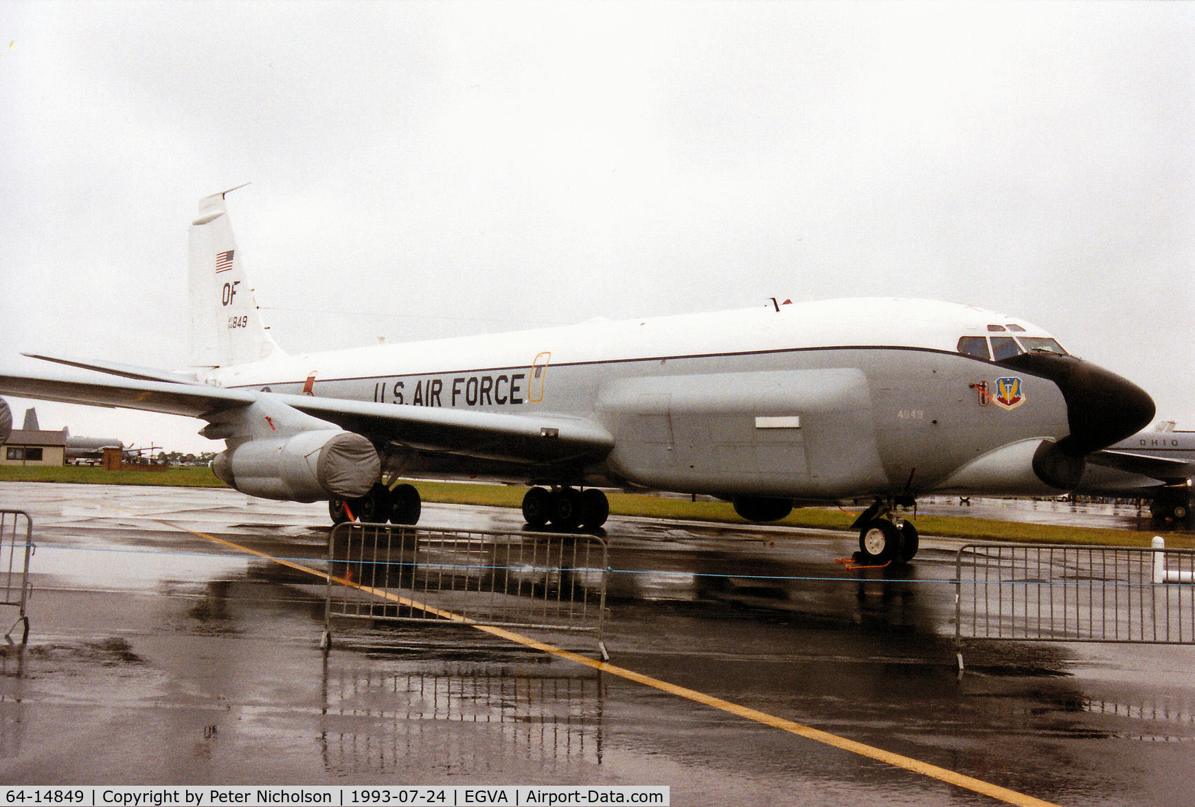 64-14849, 1964 Boeing RC-135U Combat Sent C/N 18789, Combat Sent RC-135U Stratotanker, callsign Olive 49, on display at the 1993 Intnl Air Tattoo at RAF Fairford.