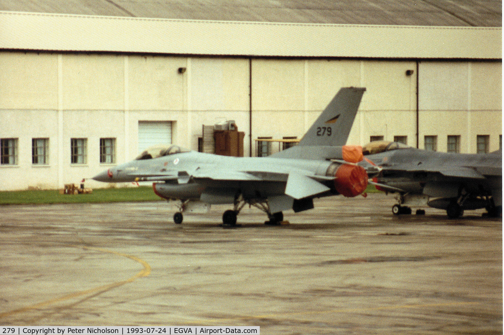 279, 1980 Fokker F-16A Fighting Falcon C/N 6K-8, F-16A Falcon of 332 Skv Royal Norwegian Air Force on the flight-line at the 1993 Intnl Air Tattoo at RAF Fairford.