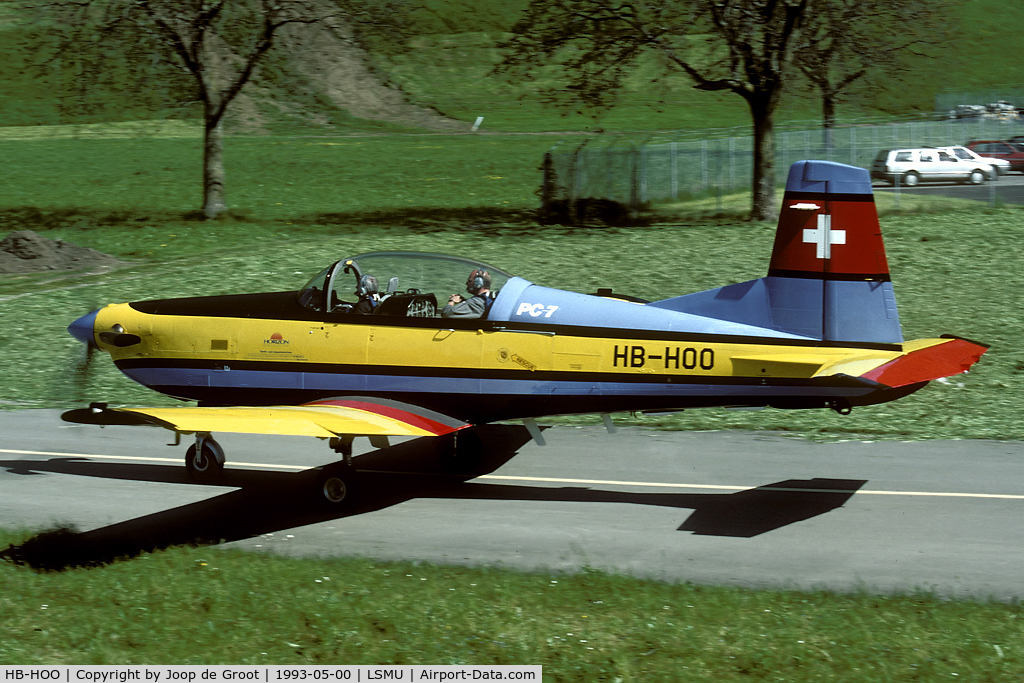 HB-HOO, 1982 Pilatus PC-7 Turbo Trainer C/N 394, this aircraft was ferried to the US in January 2000. There it crashed on delivery.