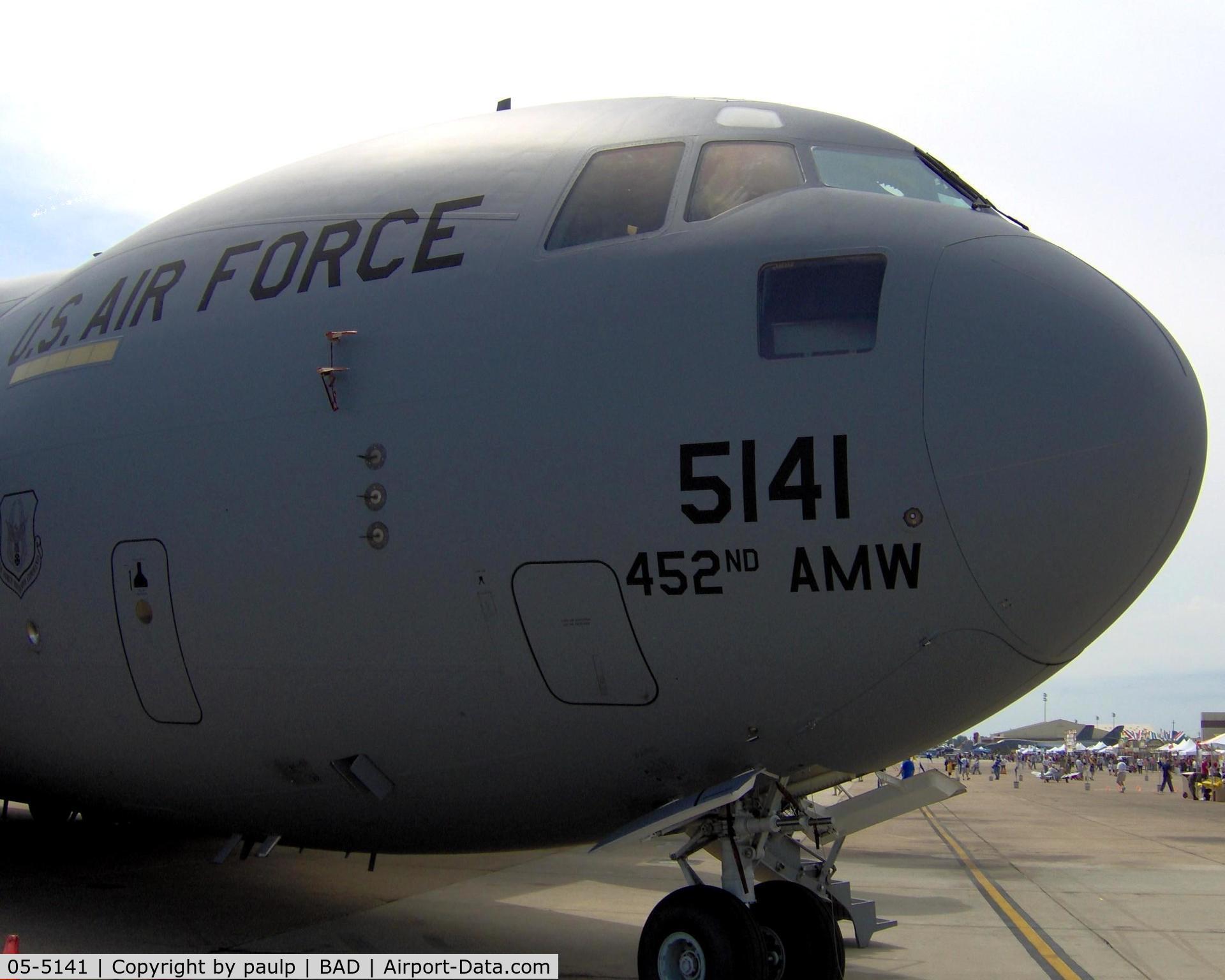 05-5141, 2007 Boeing C-17A Globemaster III C/N P-141, At Barksdale Air Force Base.