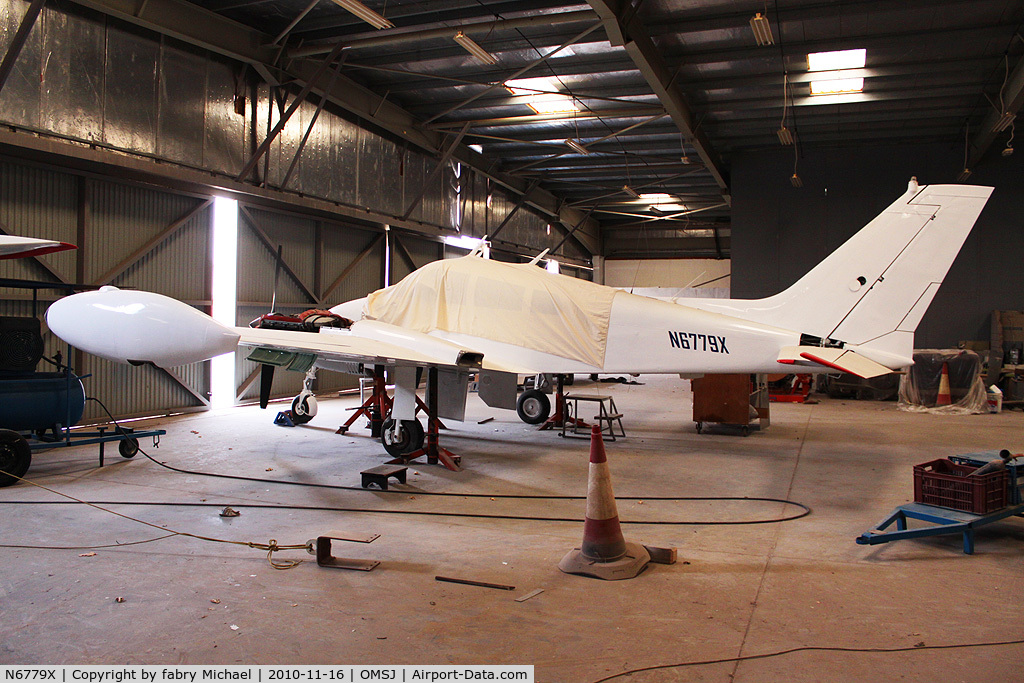 N6779X, 1961 Cessna 310F C/N 310-0079, During respray and annual inspection in Sharjah, UAE