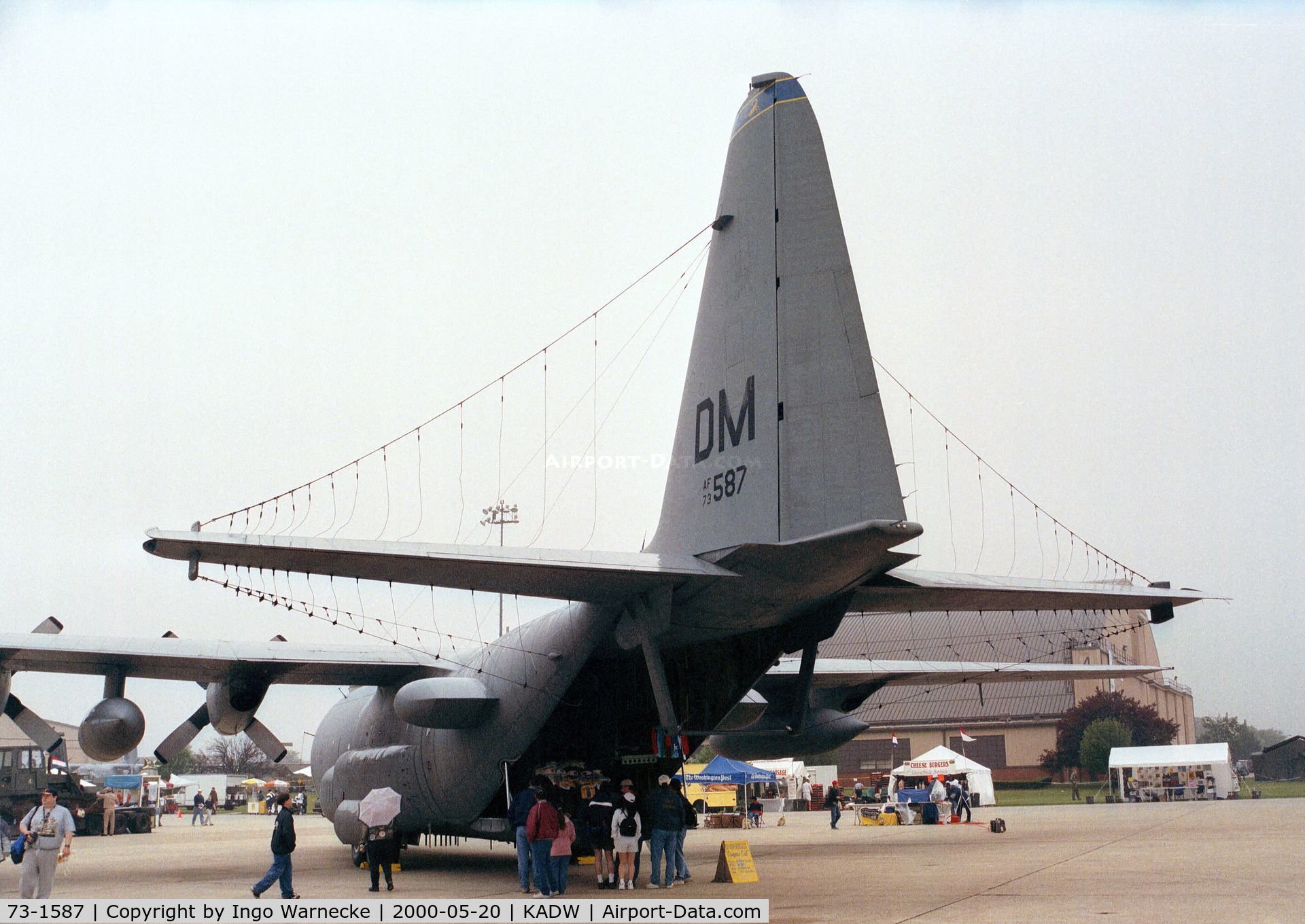 73-1587, 1973 Lockheed EC-130H Compass Call C/N 382-4549, Lockheed EC-130H Hercules of the USAF at Andrews AFB during Armed Forces Day