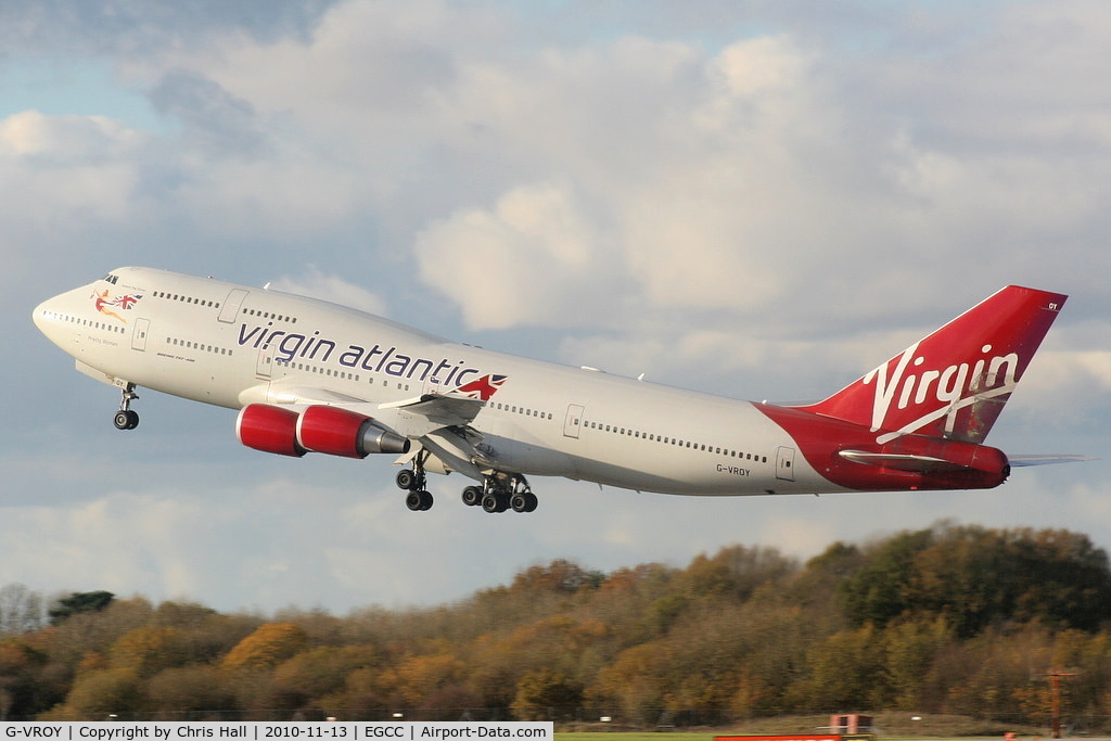 G-VROY, 2001 Boeing 747-443 C/N 32340, Virgin Atlantic B747 departing from RW23R
