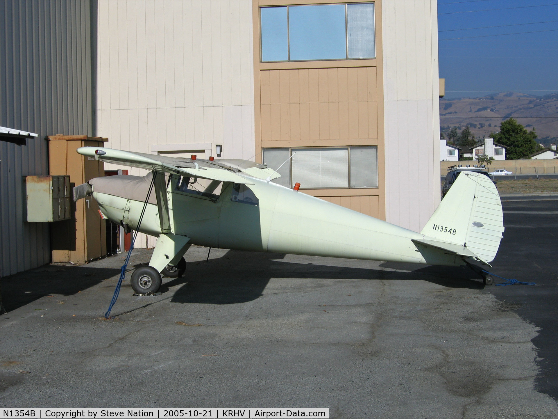 N1354B, 1948 Luscombe 8E Silvaire C/N 5981, Locally-based 1948 Luscombe 8E with cockpit cover @ Reid-Hillview (originally Reid's Hillview) Airport, San Jose, CA