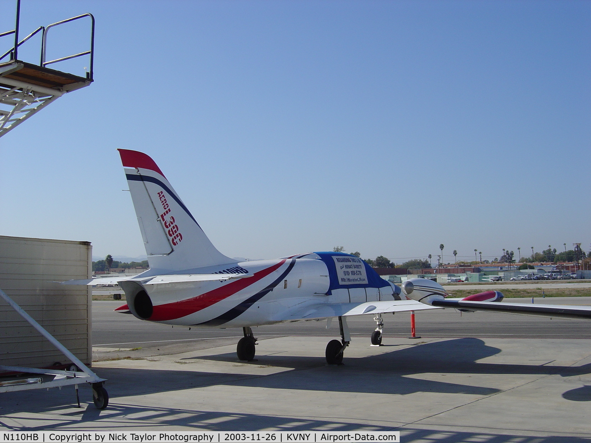 N110HB, 1983 Aero L-39C Albatros C/N 332742, Sitting outside Clay Lacy Aviation