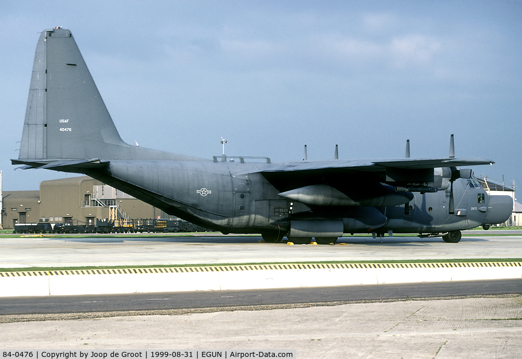 84-0476, 1984 Lockheed MC-130H Combat Talon II C/N 382-5042, 7 SOS/351 SOG on the flightline of its home base.