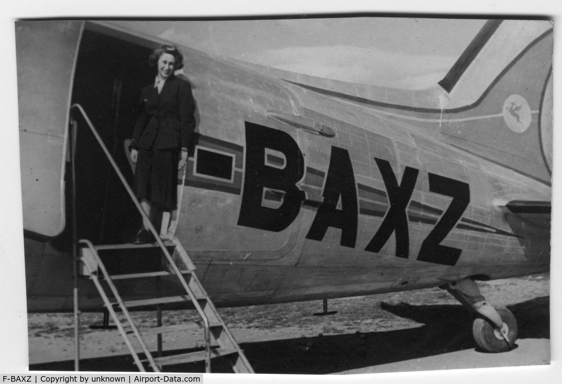 F-BAXZ, 1944 Douglas C-47B Skytrain C/N 16488, In the effects of the late Jeannine Krawzow, nee Bion. Probably taken 1945-1947 while in French army / UN displaced persons service.