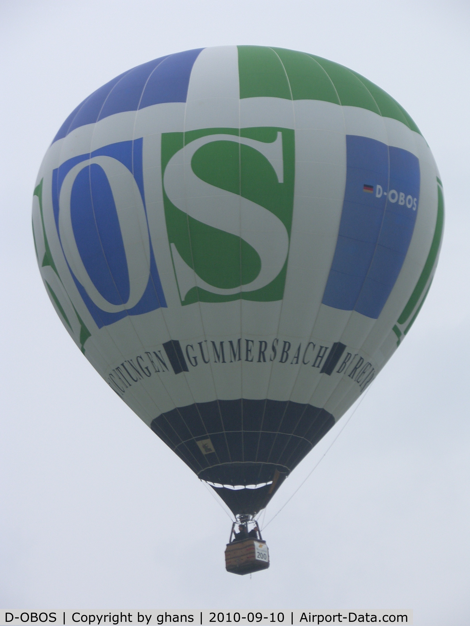 D-OBOS, 2001 Schroeder Fire Balloons G C/N 884, WIM 2010