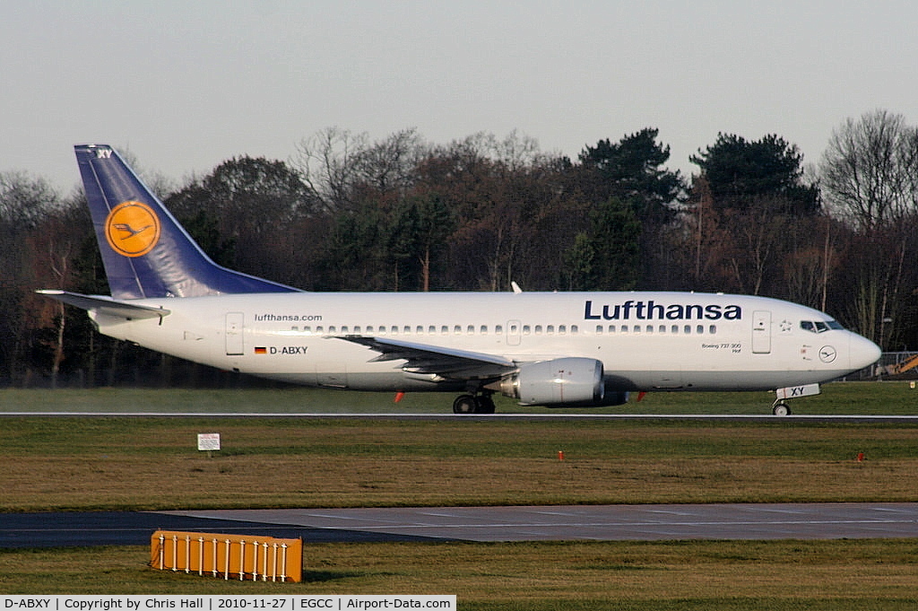 D-ABXY, 1989 Boeing 737-330 C/N 24563, Lufthansa B737 departing from RW05L