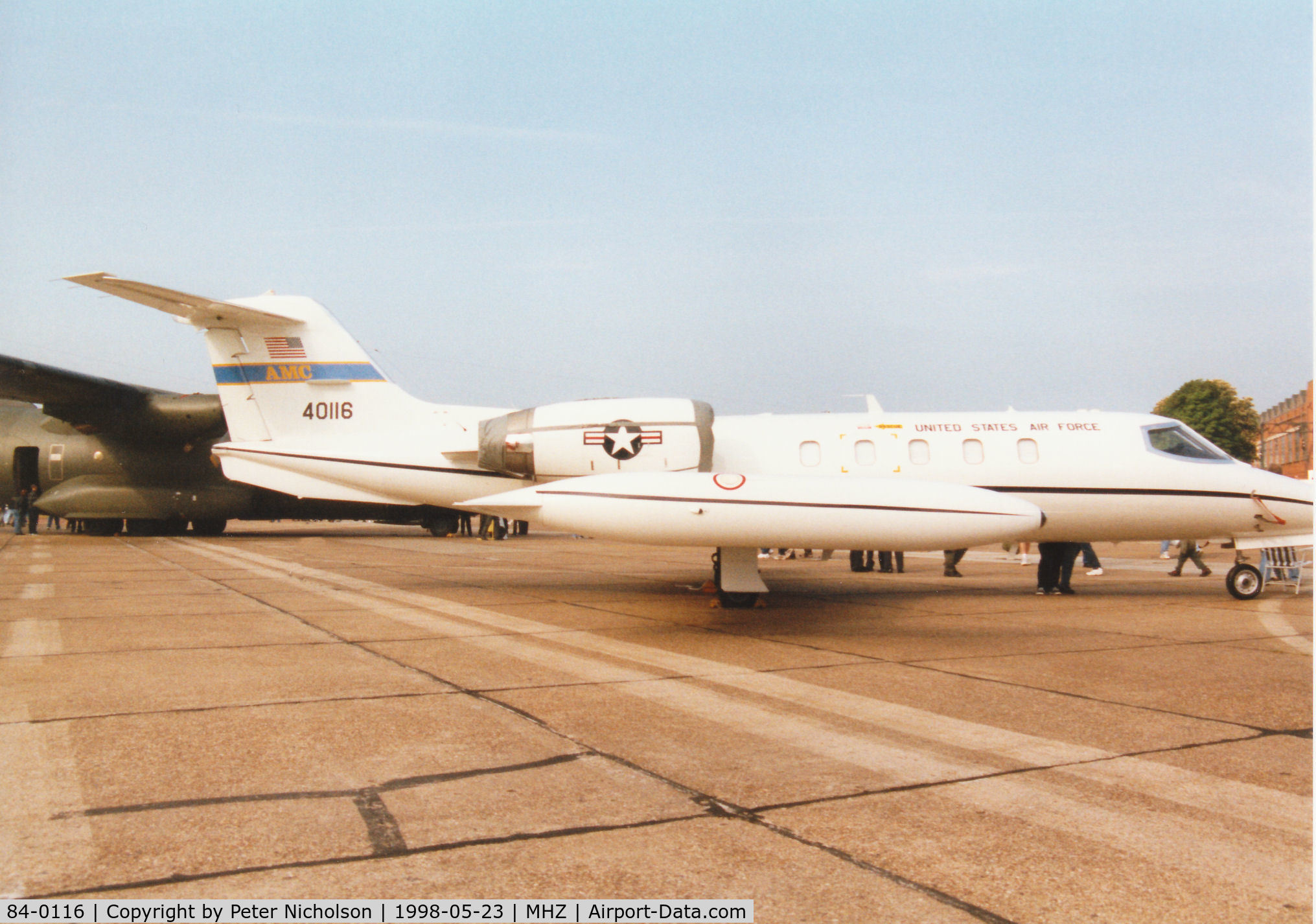 84-0116, 1984 Gates Learjet C-21A C/N 35A-562, C-21A Learjet of the 457th Airlift Squadron on display at the 1998 RAF Mildenhall Air Fete.