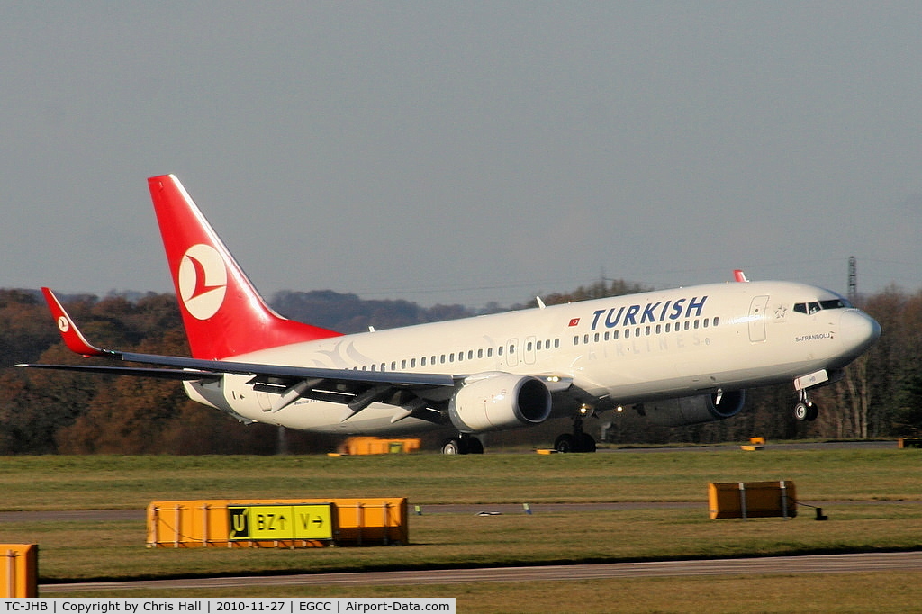 TC-JHB, 2008 Boeing 737-8F2 C/N 35741, Turkish Airlines B737 touching down on RW05L