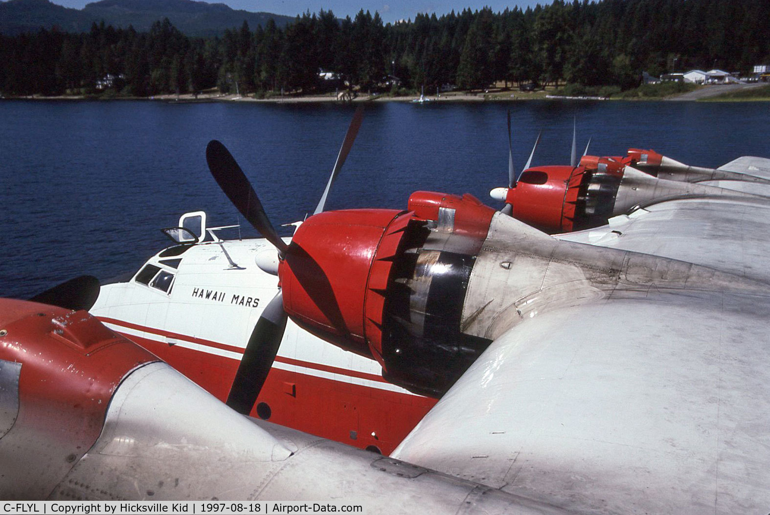 C-FLYL, 1945 Martin JRM-3 Mars C/N 76823, Photo taken 18 August 1997 at Sprout Lake, Vancouver Island, BC Canada
