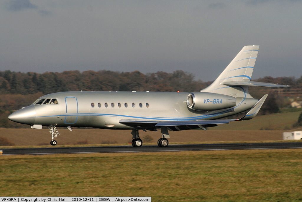 VP-BRA, 2007 Dassault Falcon 2000LX C/N 133, Falcon 2000 landing on RW26