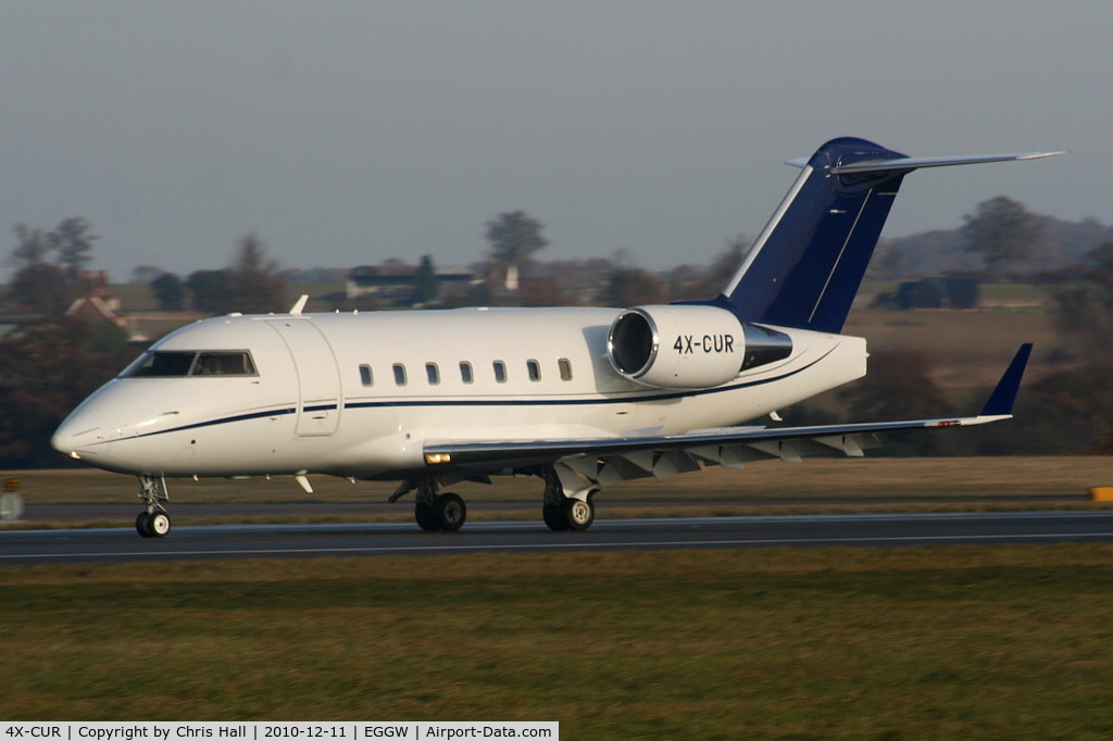 4X-CUR, 2006 Bombardier Challenger 604 (CL-600-2B16) C/N 5645, Ray Aviation Challenger 604 touching down on RW26