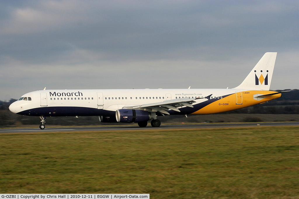 G-OZBI, 2007 Airbus A321-231 C/N 2234, Monarch A321 departing from RW26