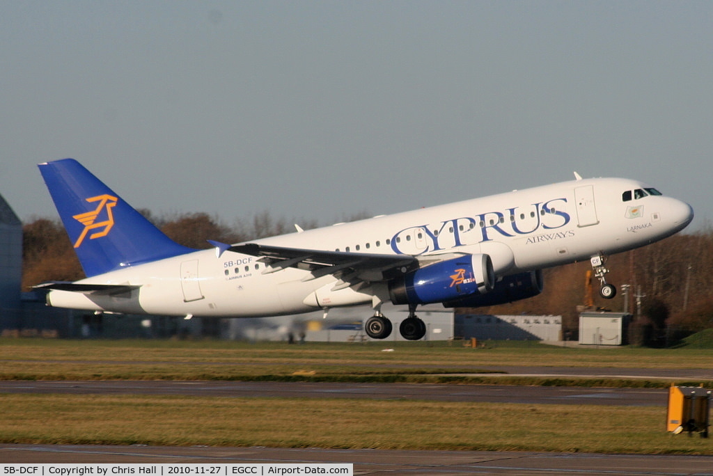 5B-DCF, 2006 Airbus A319-132 C/N 2718, Cyprus Airways A319 departing from RW05L