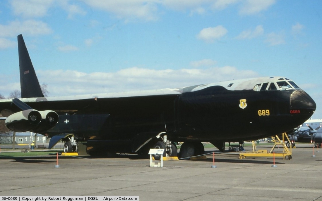 56-0689, 1956 Boeing B-52D Stratofortress C/N 464060, Preserved Duxford still in original colors.Late 1980's.