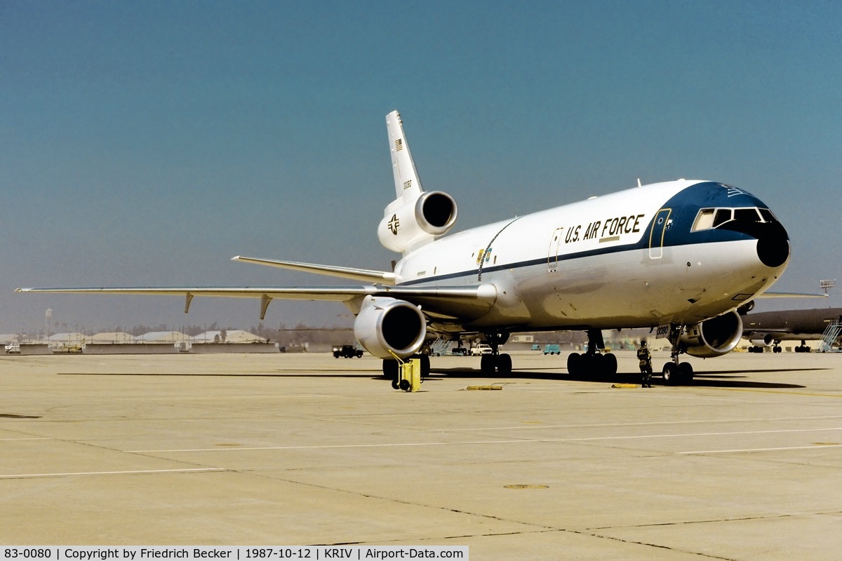 83-0080, 1983 McDonnell Douglas KC-10A Extender C/N 48221, coming to halt