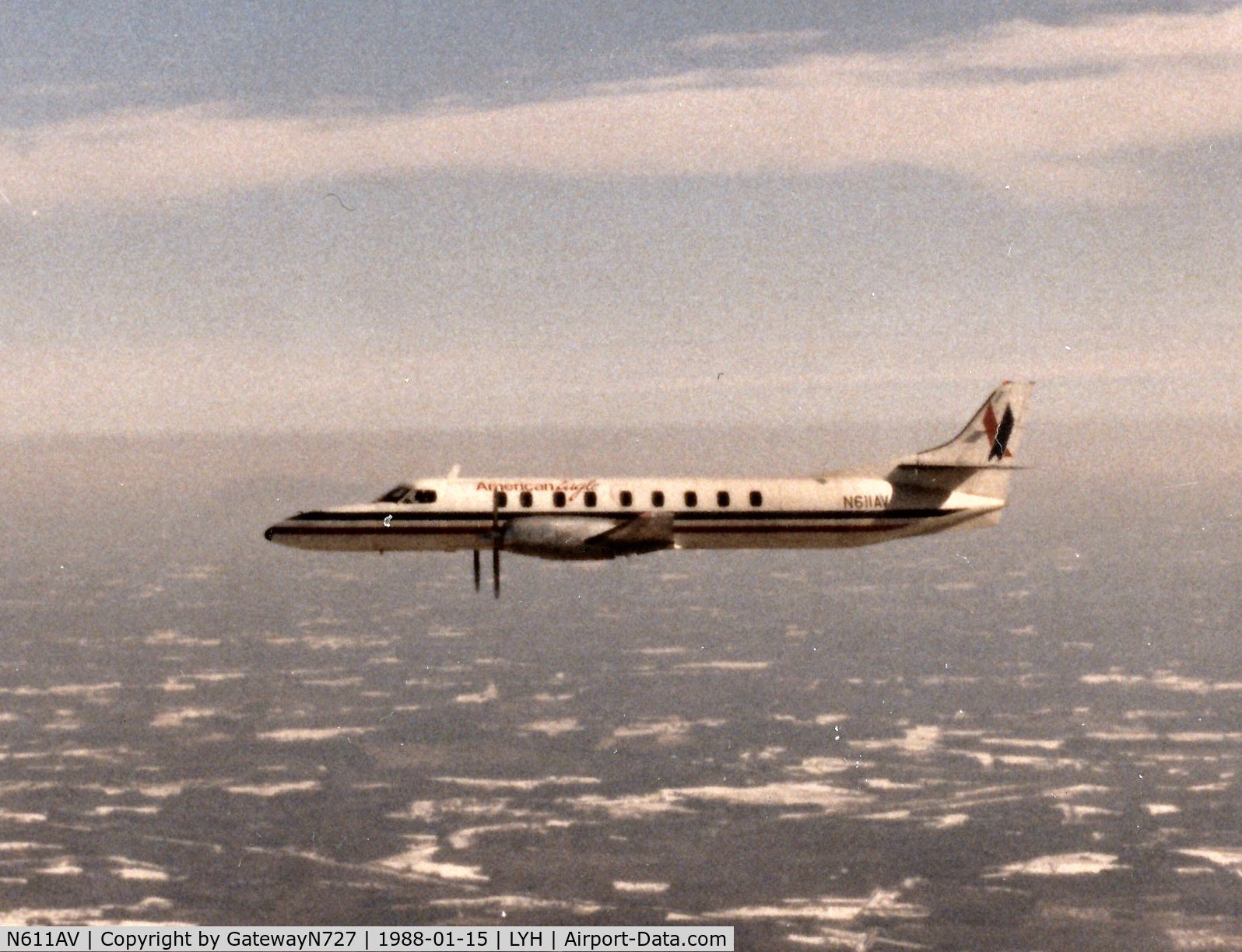 N611AV, 1985 Fairchild SA-227AC Metro III C/N AC611B, Enroute RDU-LYH following AVAir bankruptcy filing.