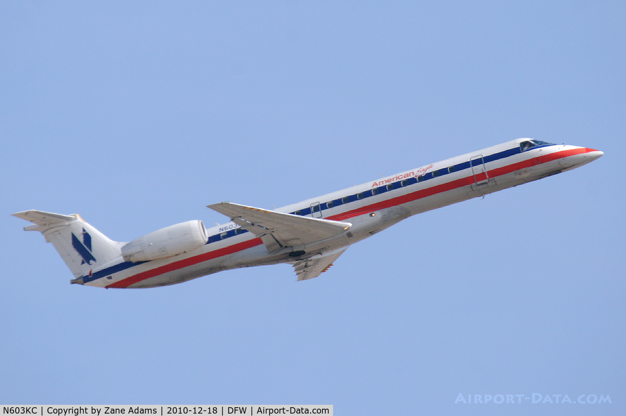N603KC, 1998 Embraer ERJ-145LR (EMB-145LR) C/N 145055, American Eagle departing DFW Airport, TX