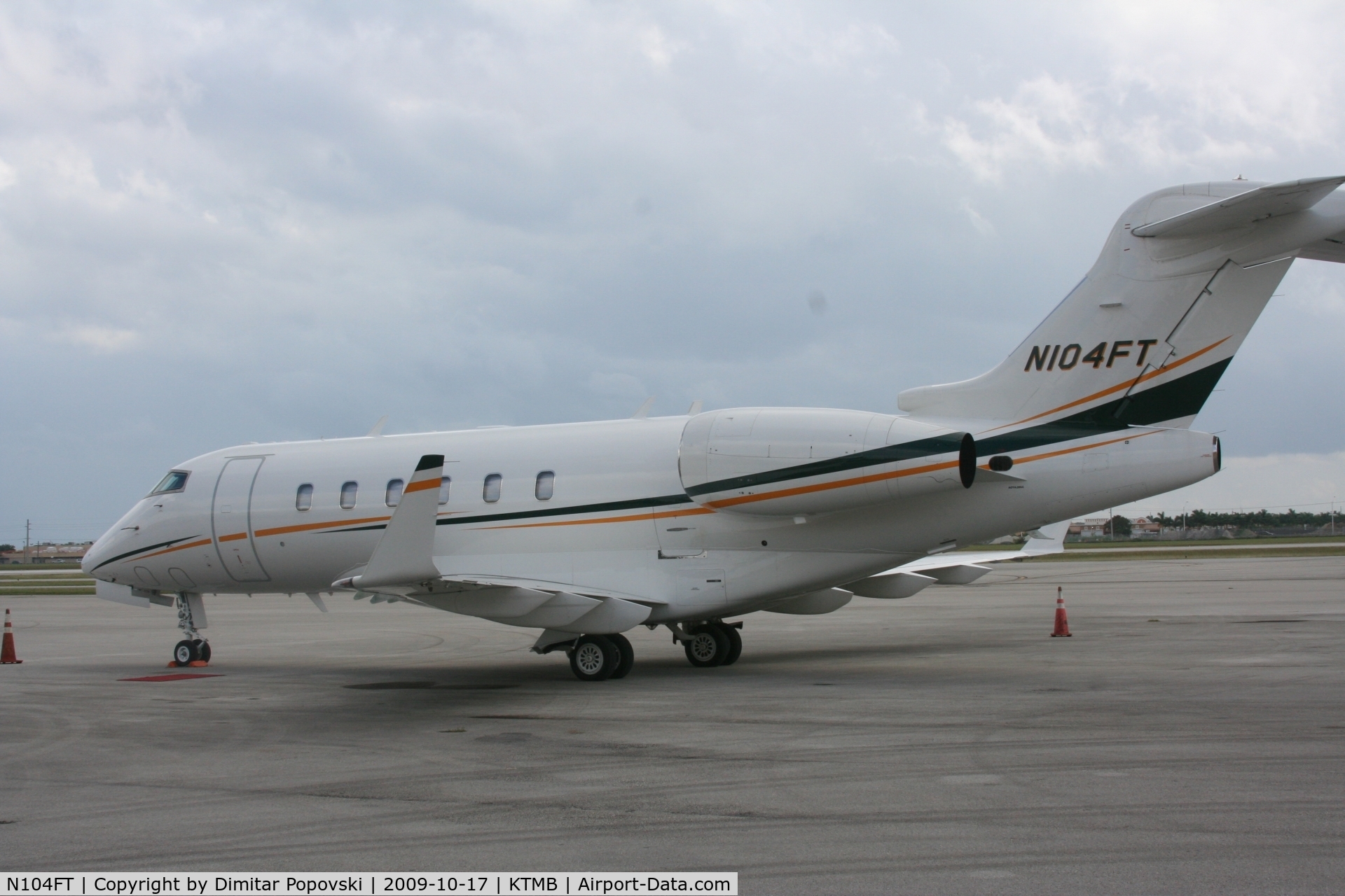 N104FT, 2006 Bombardier Challenger 300 (BD-100-1A10) C/N 20121, parked at TMB
