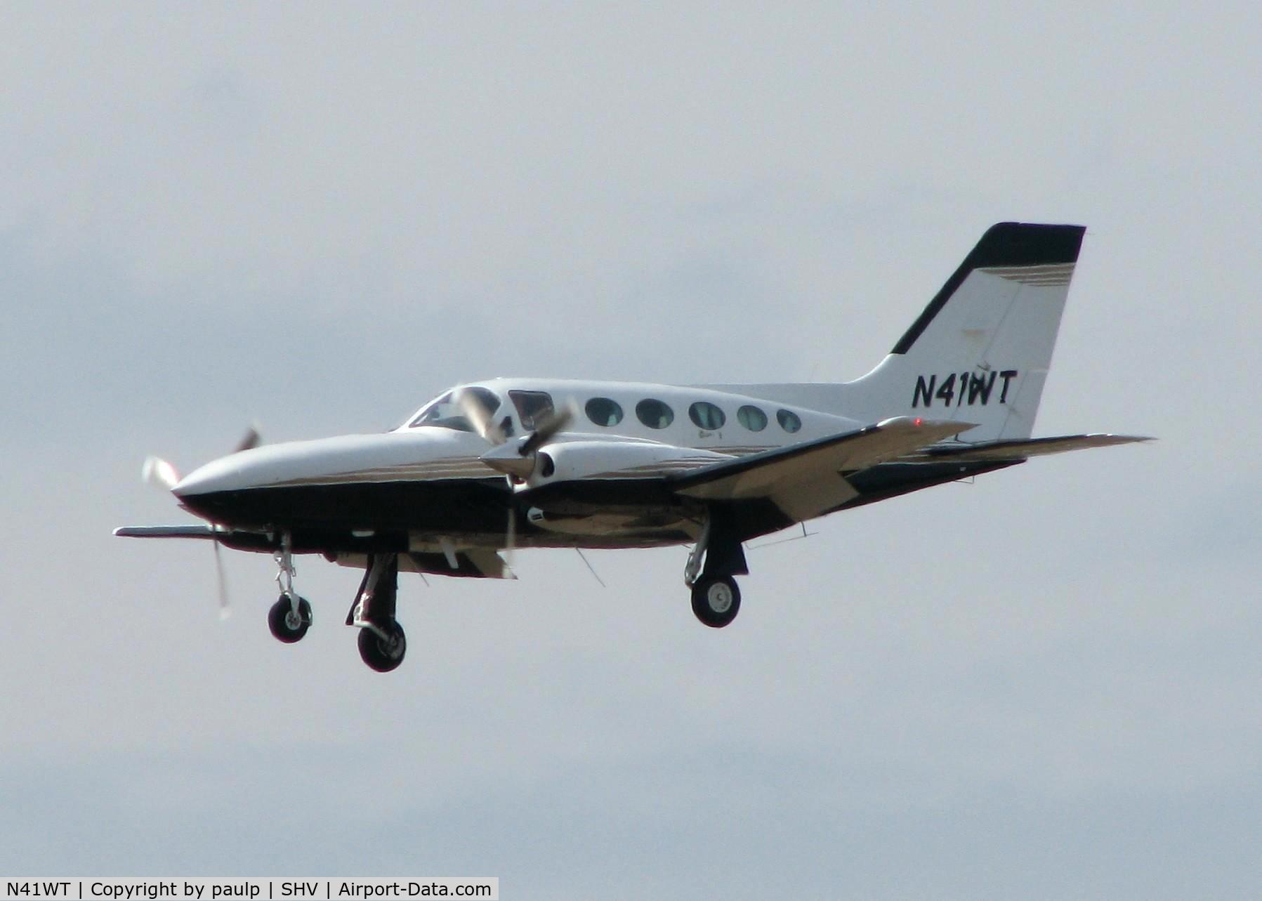 N41WT, 1982 Cessna 421C Golden Eagle C/N 421C1257, Landing at Shreveport Regional.