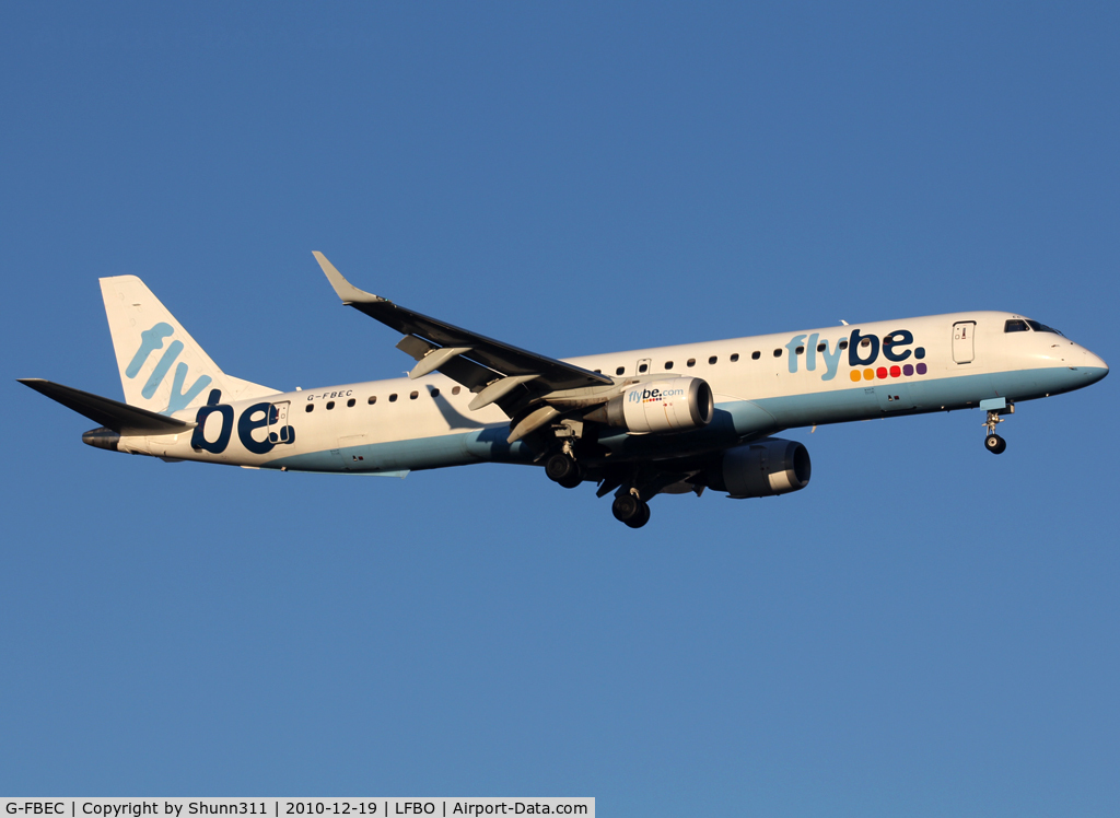 G-FBEC, 2006 Embraer 195LR (ERJ-190-200LR) C/N 19000069, Landing rwy 14R
