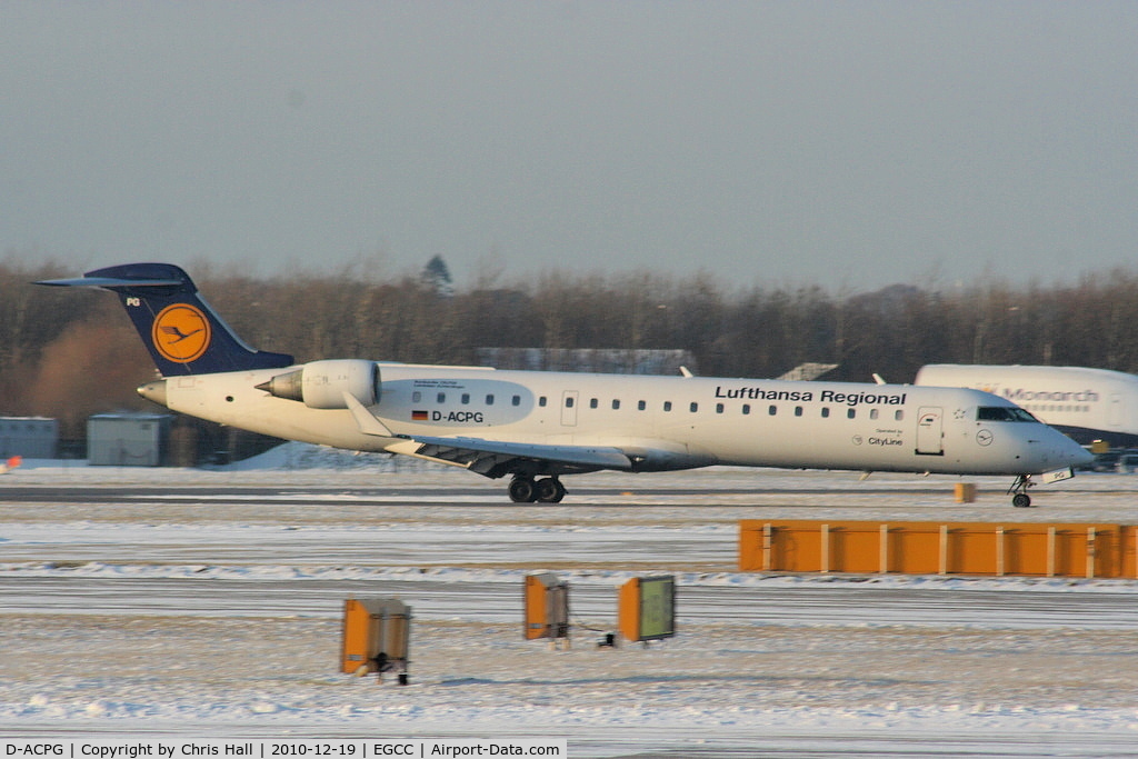 D-ACPG, 2002 Canadair CRJ-701ER (CL-600-2C10) Regional Jet C/N 10034, Lufthansa CRJ landing on RW05L