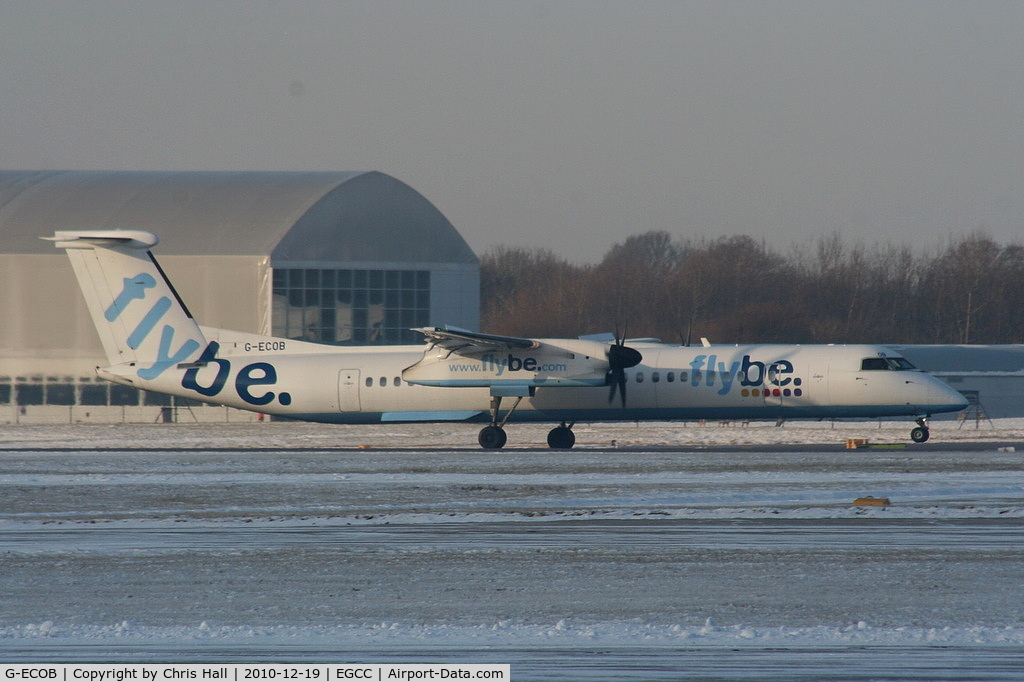 G-ECOB, 2007 De Havilland Canada DHC-8-402Q Dash 8 C/N 4185, flybe Dash-8 landing on RW05L