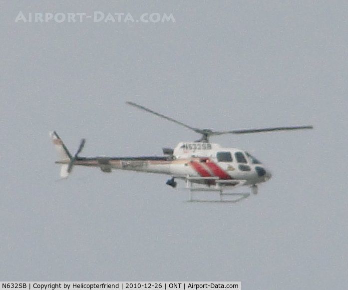 N632SB, 2004 Eurocopter AS-350B-3 Ecureuil Ecureuil C/N 3894, Flying northeast bound (at 2500 ft) over Ontario Airport and then turning northeast toward the mountains
