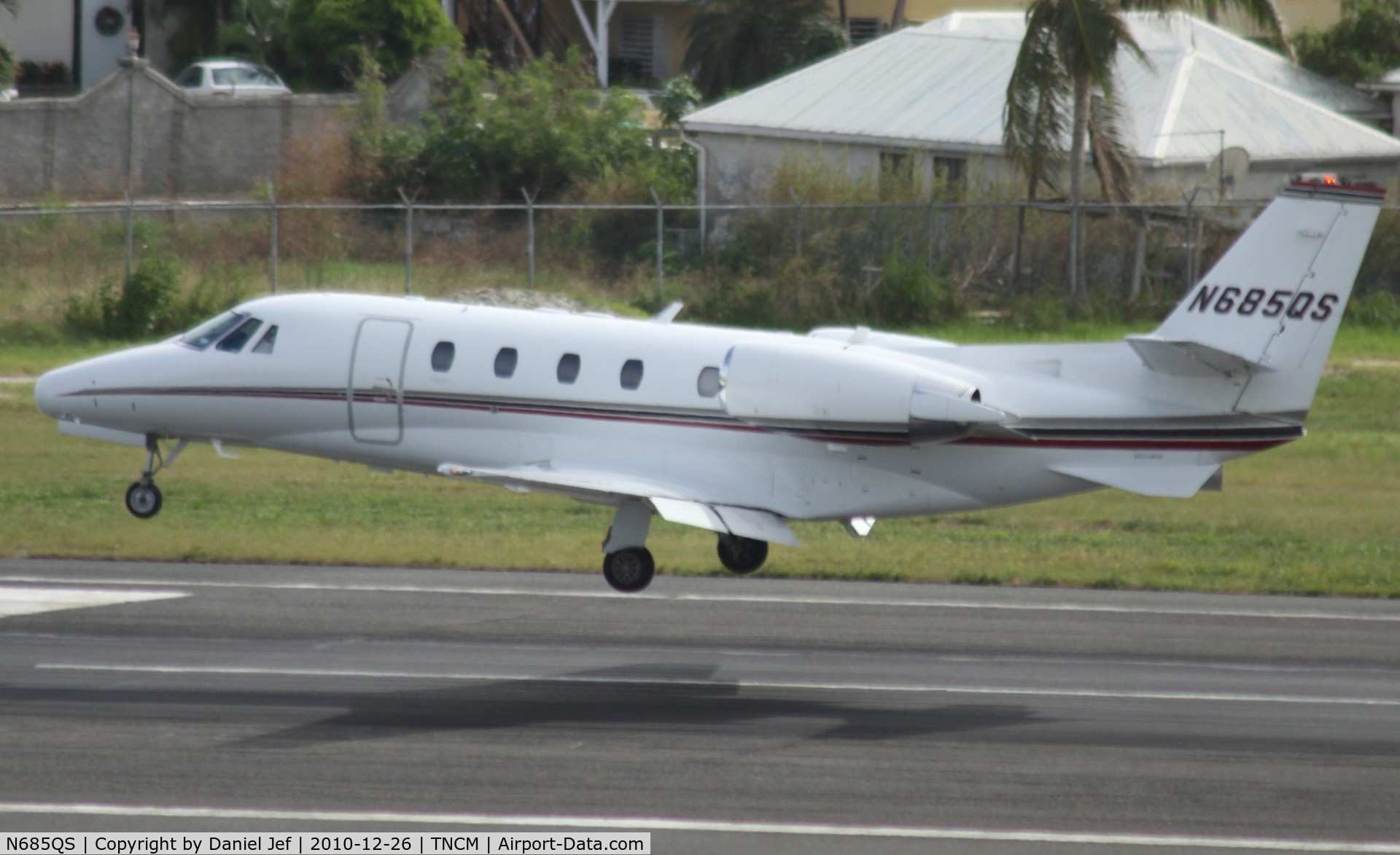 N685QS, 2006 Cessna 560XL C/N 560-5650, N685QS landing at TNCM