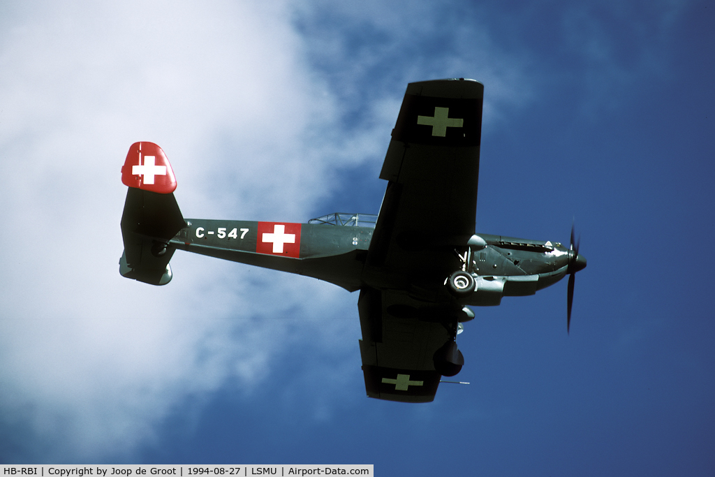 HB-RBI, 1943 EKW C-3603 C/N 327, C-547 is painted in its original WW2 colours.