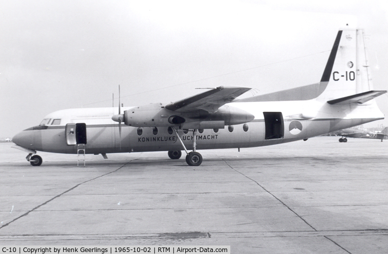 C-10, 1960 Fokker F-27-300M Troopship C/N 10160, Royal Dutch Air Force. RTM airport, Oct 1965