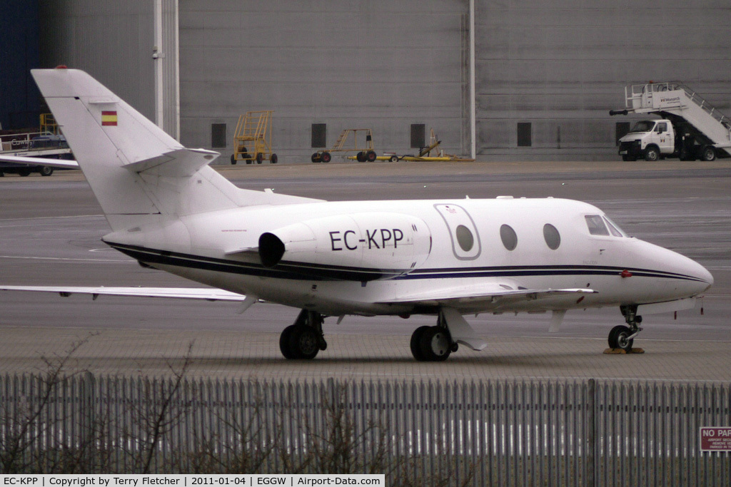 EC-KPP, 1986 Dassault Falcon 100 C/N 209, Spanish Dassault Aviation Falcon 100, c/n: 209 at Luton