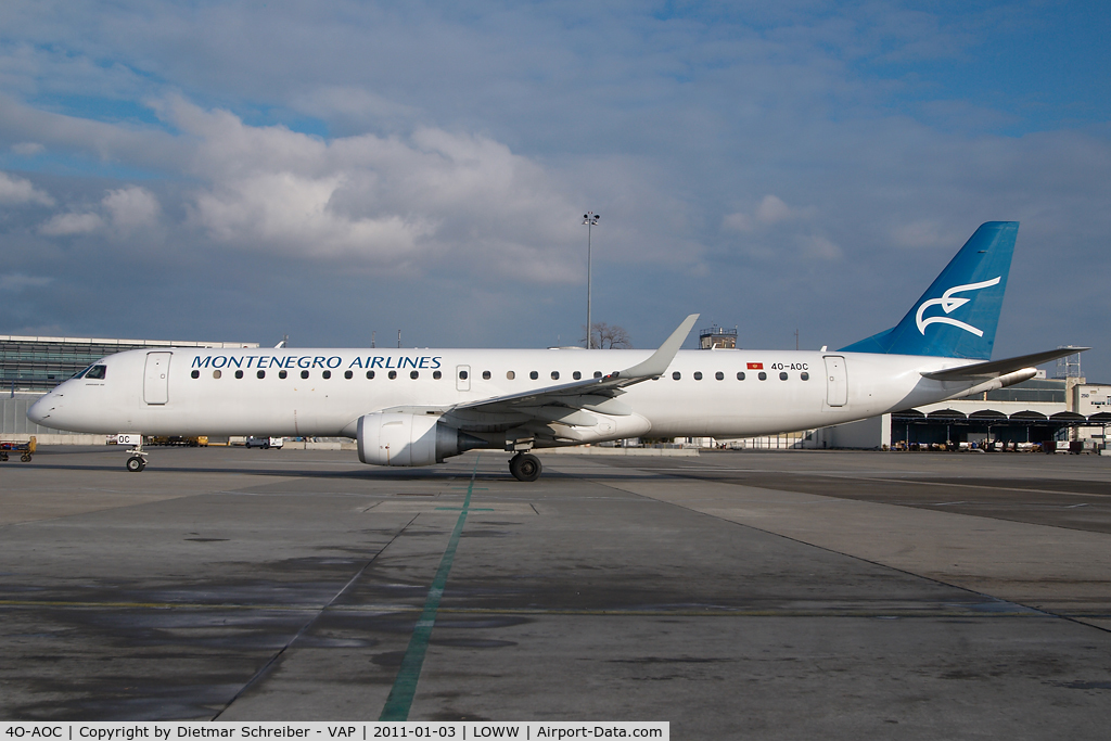 4O-AOC, 2010 Embraer 195LR (ERJ-190-200LR) C/N 19000358, Montenegro Airlines Embraer 190